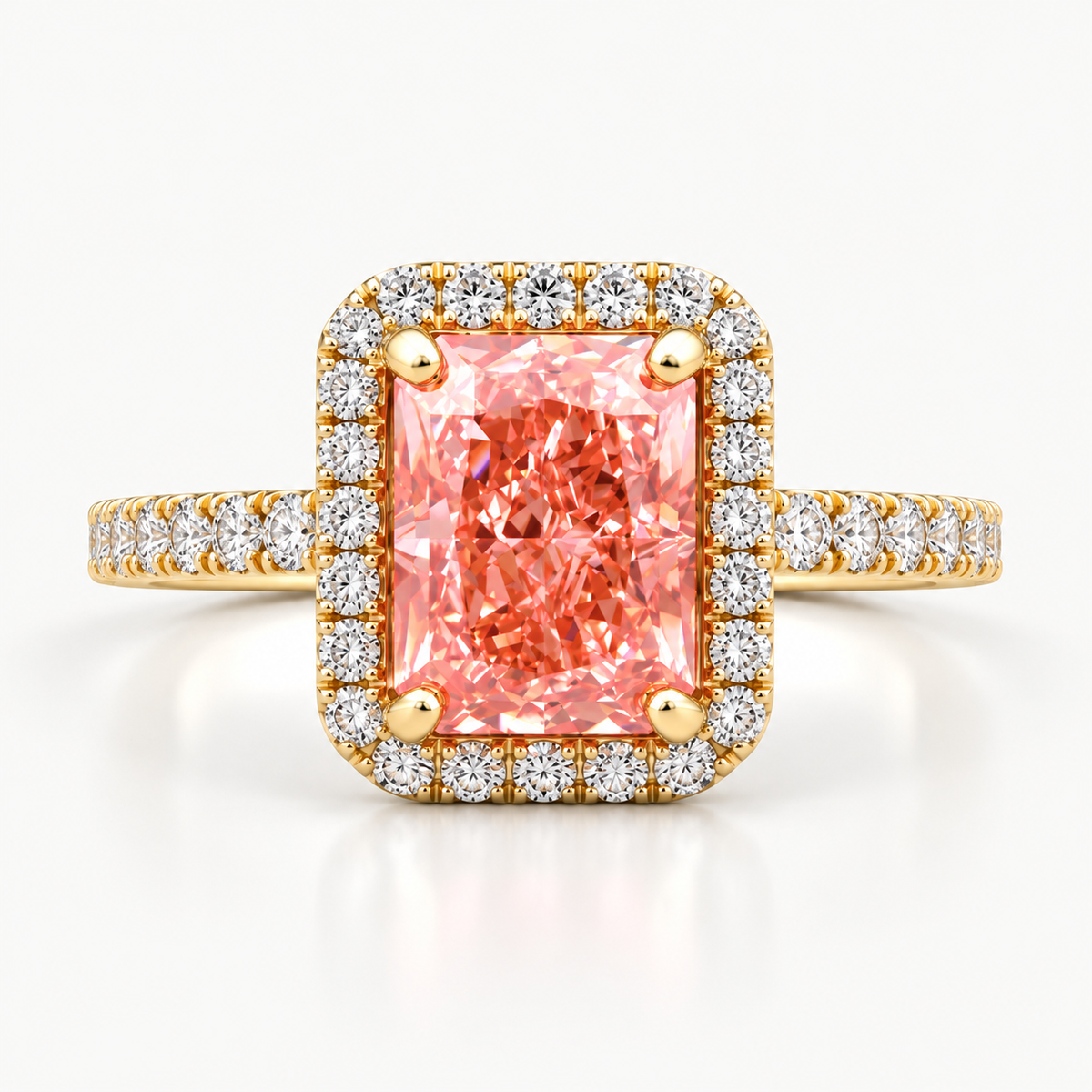 Radiant Halo Pavé Lab-Grown Diamond Engagement Ring