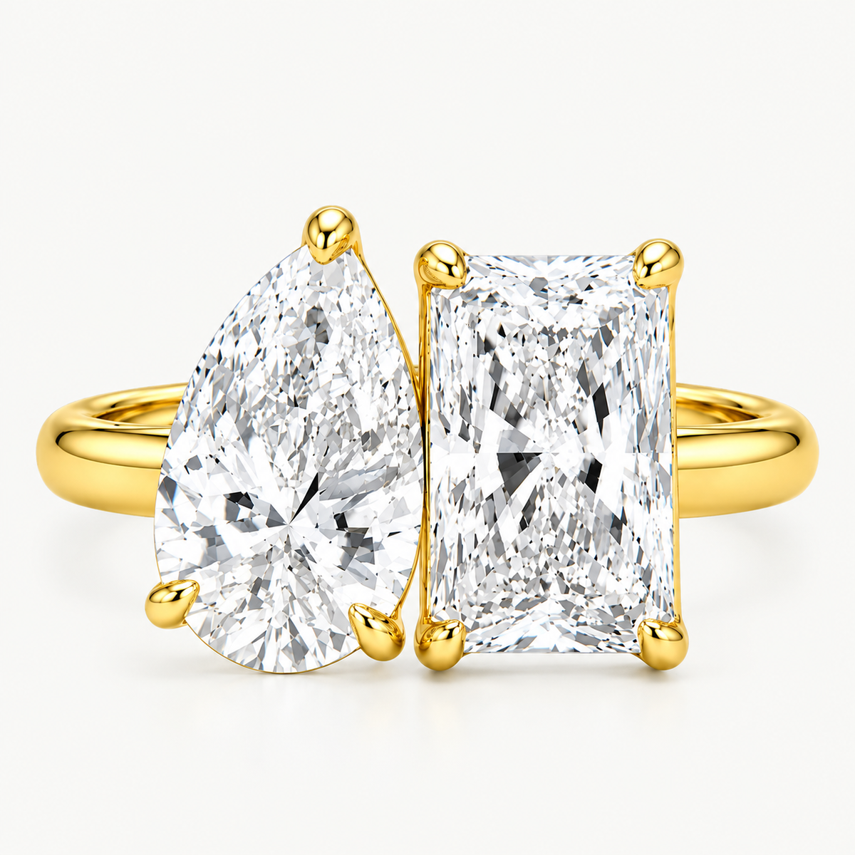 Toi et Moi Pear & Radiant Cut Diamond Ring