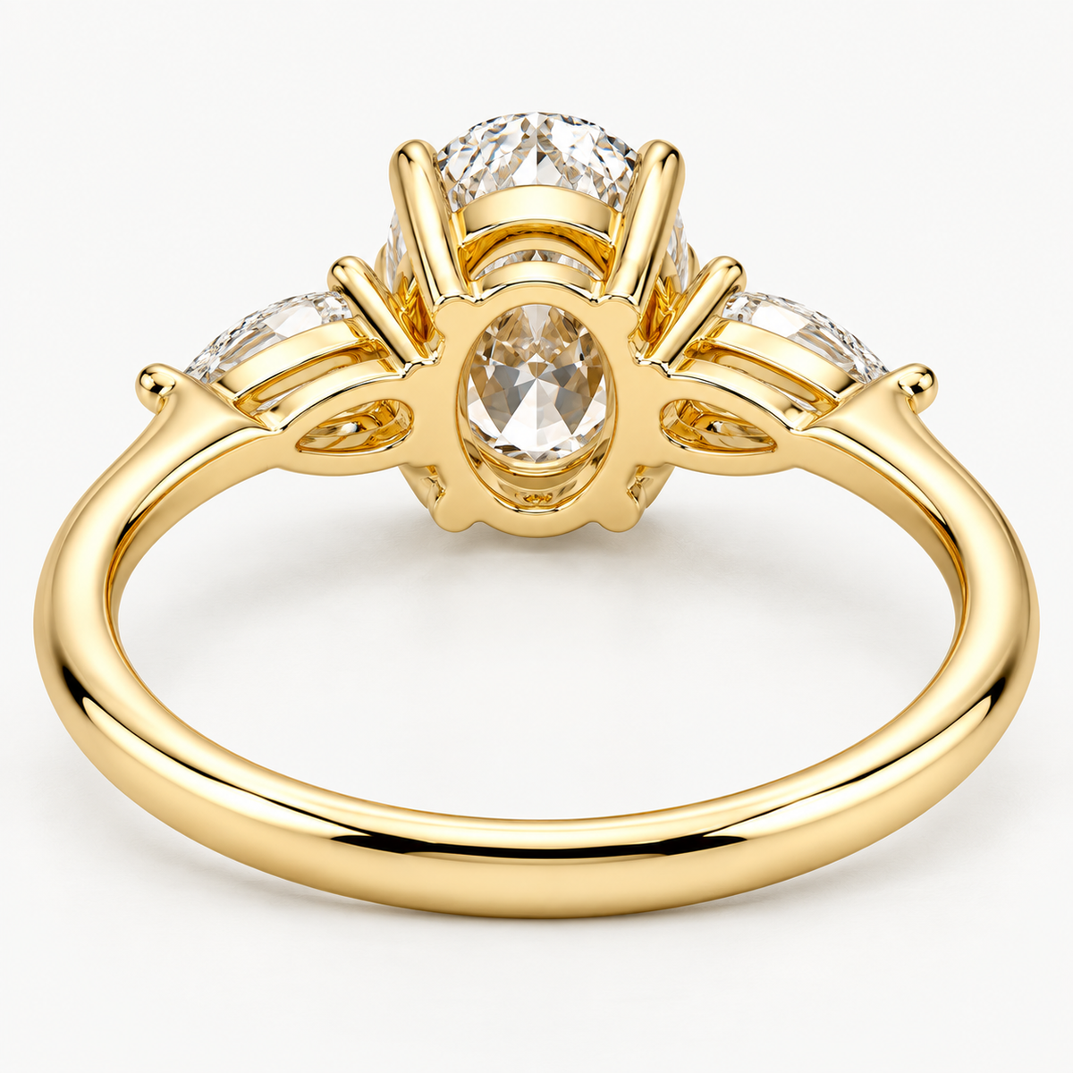 Oval & Pear Three-Stone Lab-Grown Diamond Engagement Ring