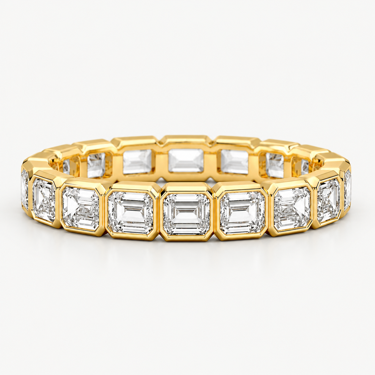 Emerald Cut East-West Bezel Full Eternity Lab-Grown Diamond Band