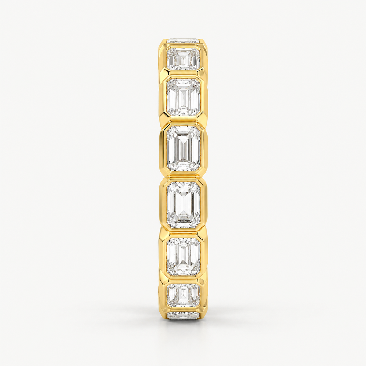 Emerald Cut East-West Bezel Full Eternity Lab-Grown Diamond Band