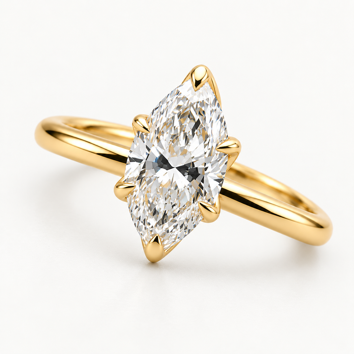 Marquise Cut Lab-Grown Diamond Solitaire Engagement Ring