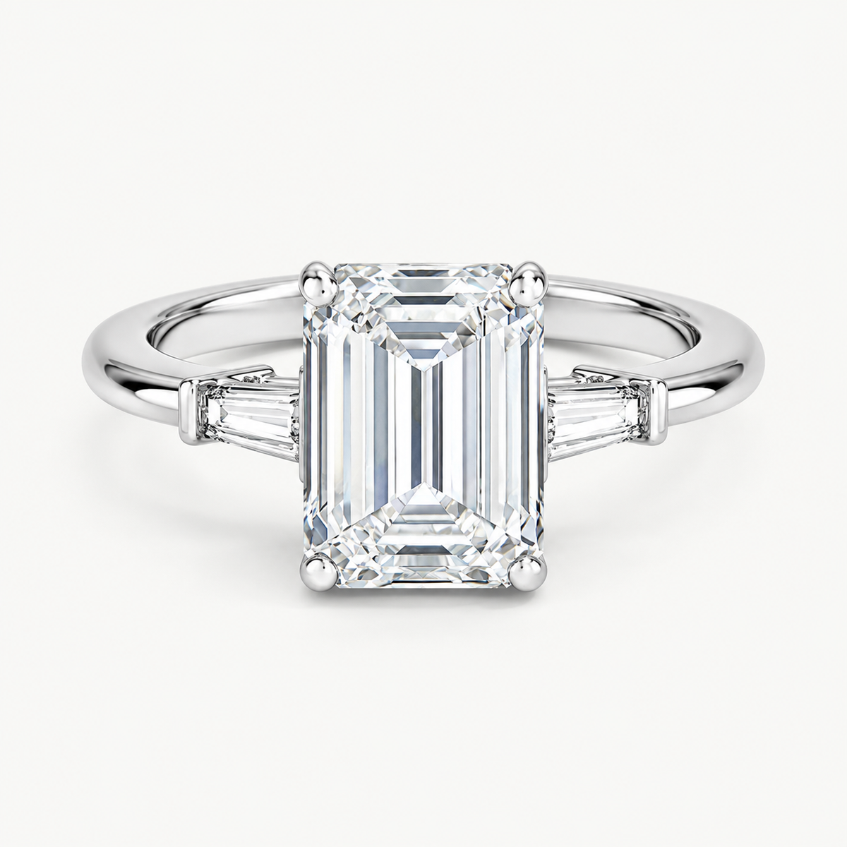 Emerald Cut Three-Stone Lab-Grown Diamond Engagement Ring
