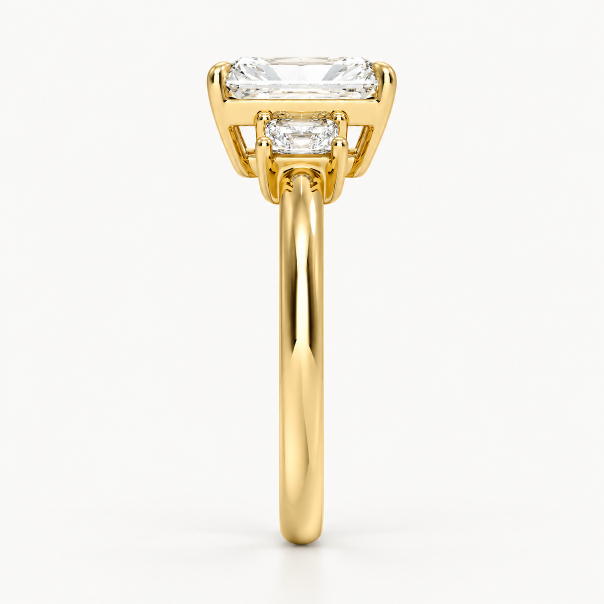 Radiant Cut Three Stone Engagement Ring