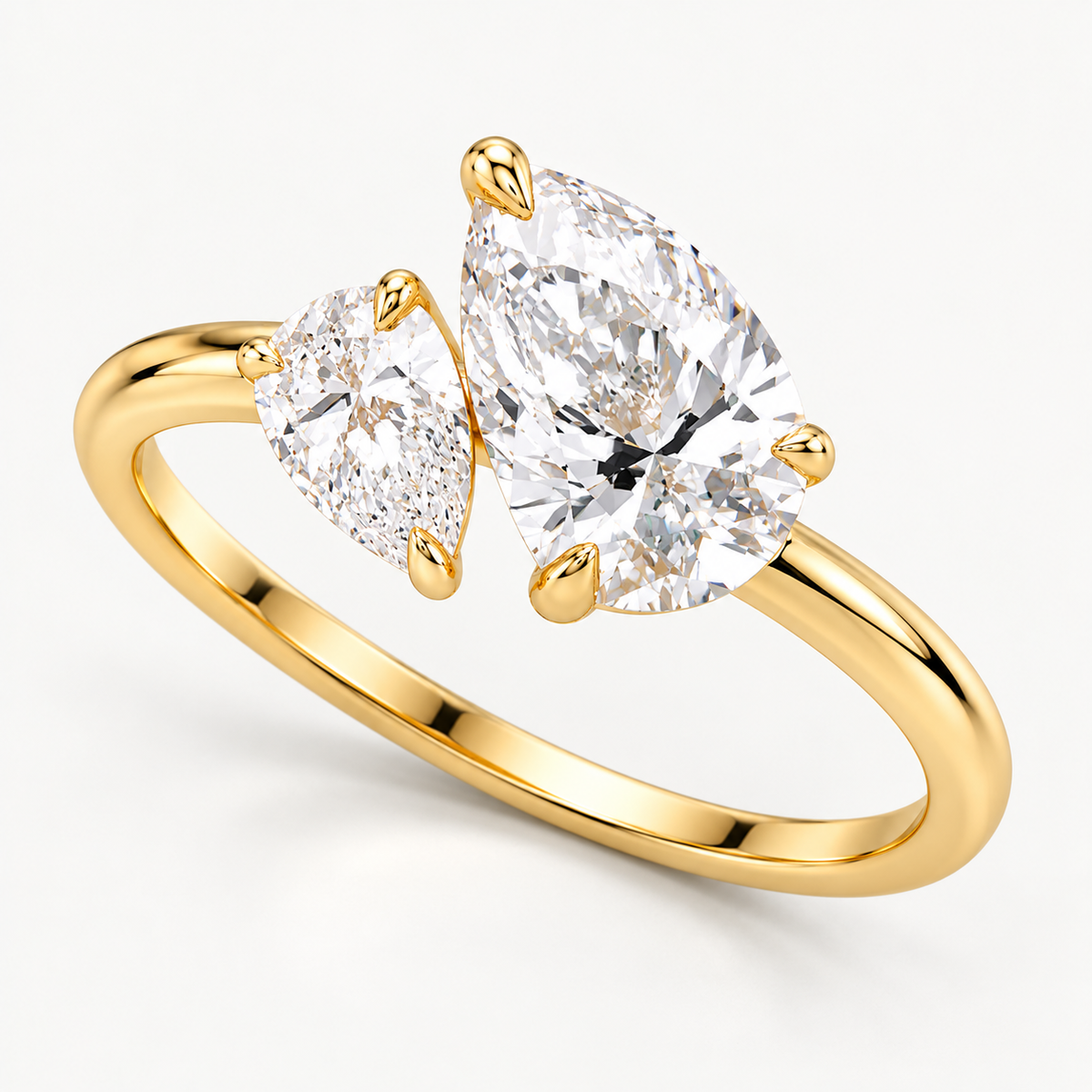 Pear Toi et Moi Lab-Grown Diamond Engagement Ring