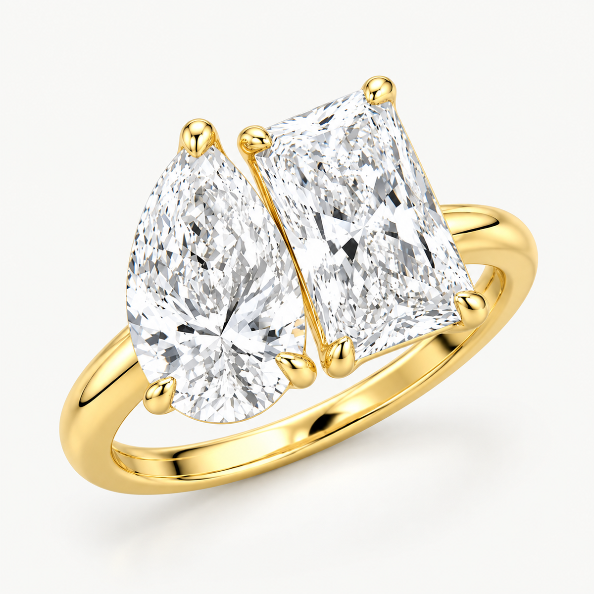 Toi et Moi Pear & Radiant Cut Diamond Ring
