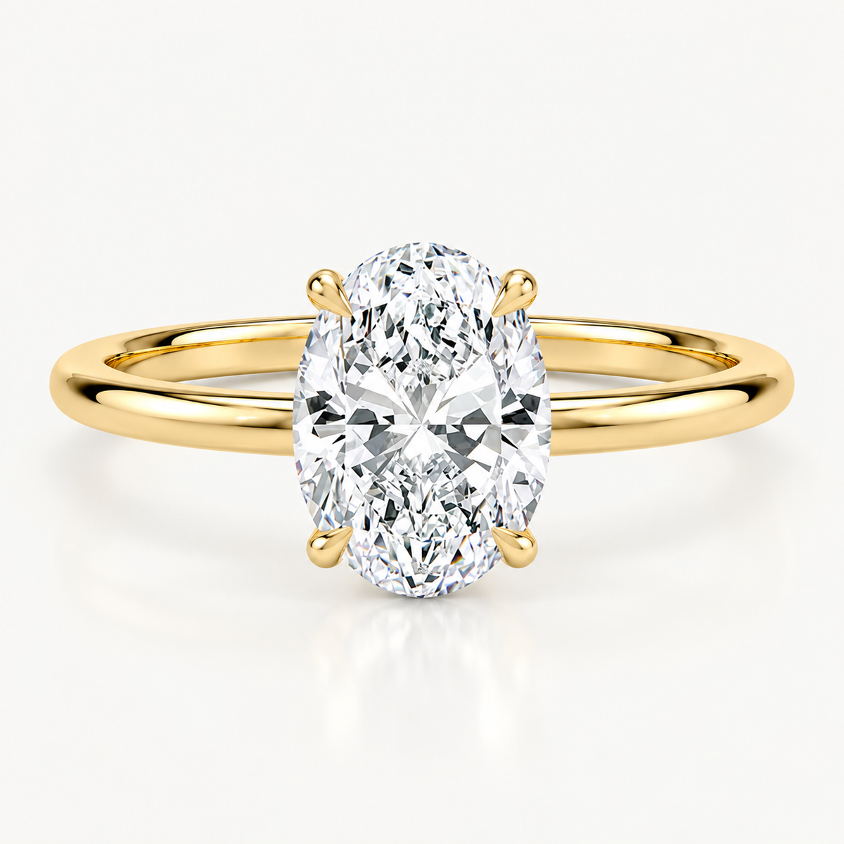 Oval Cut Solitaire Lab-Grown Diamond Engagement Ring