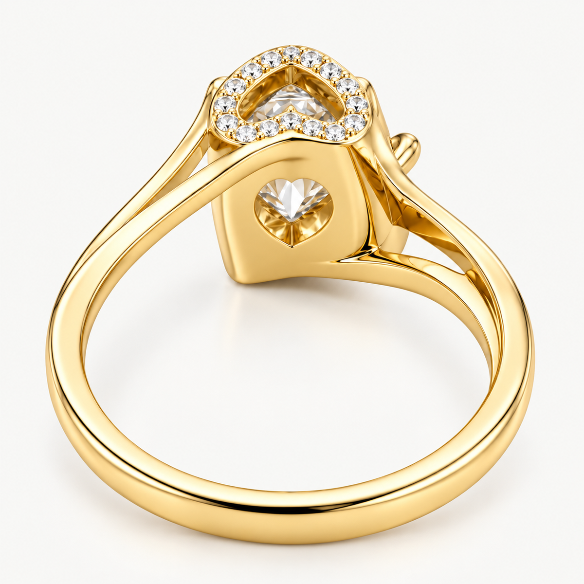 Round Hidden Halo Bypass Lab-Grown Diamond Engagement Ring
