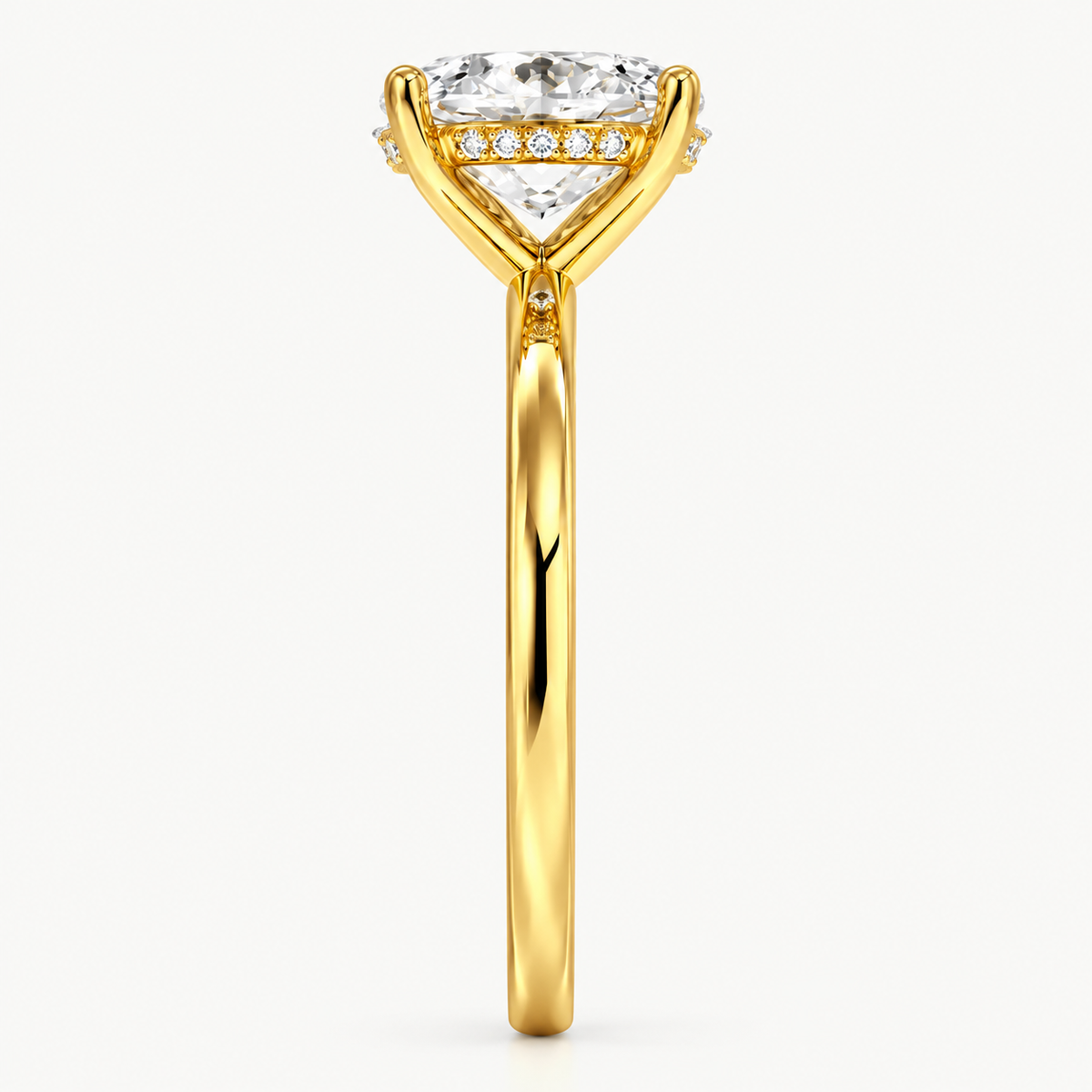 Oval Cut Hidden Halo Lab-Grown Diamond Engagement Ring