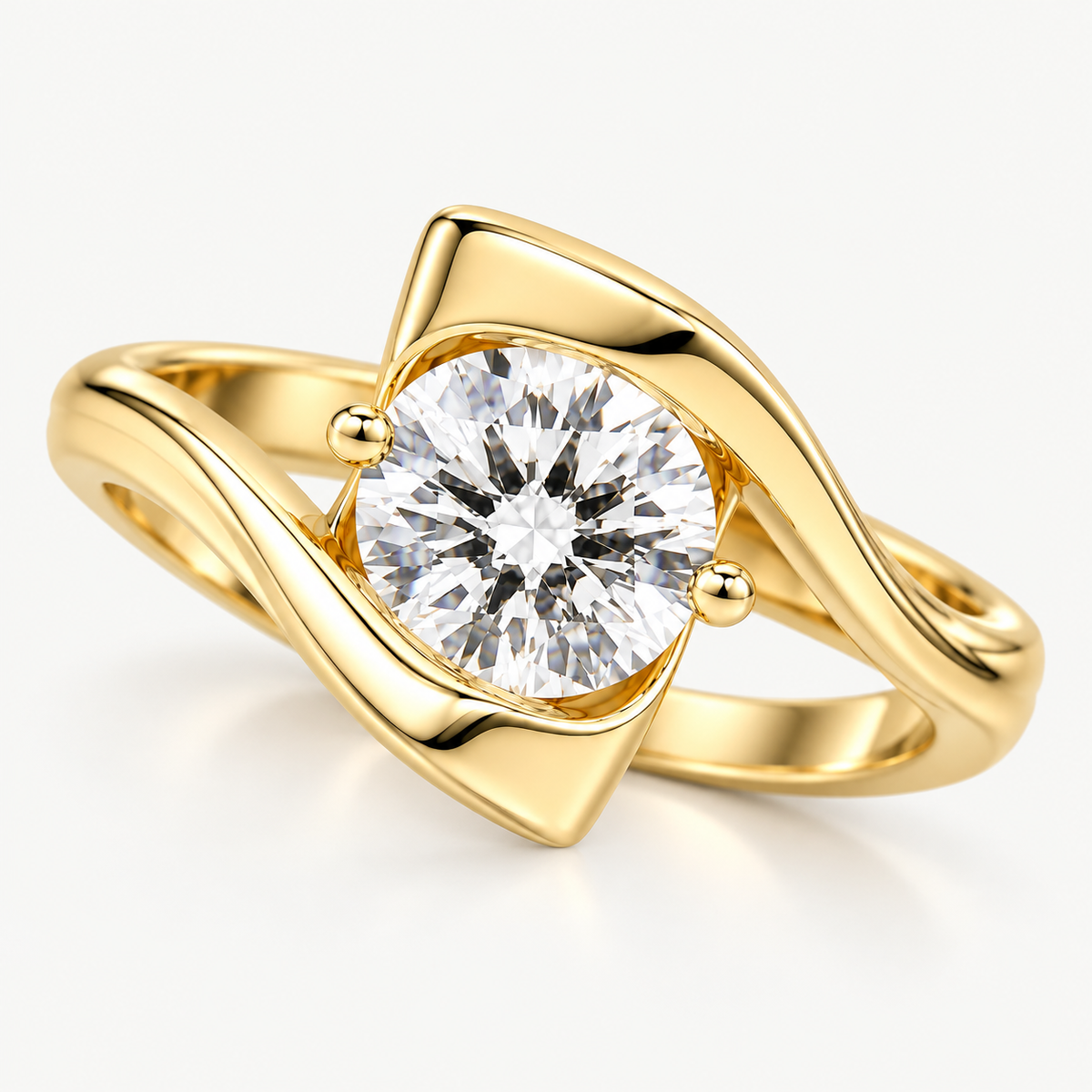Round Hidden Halo Bypass Lab-Grown Diamond Engagement Ring