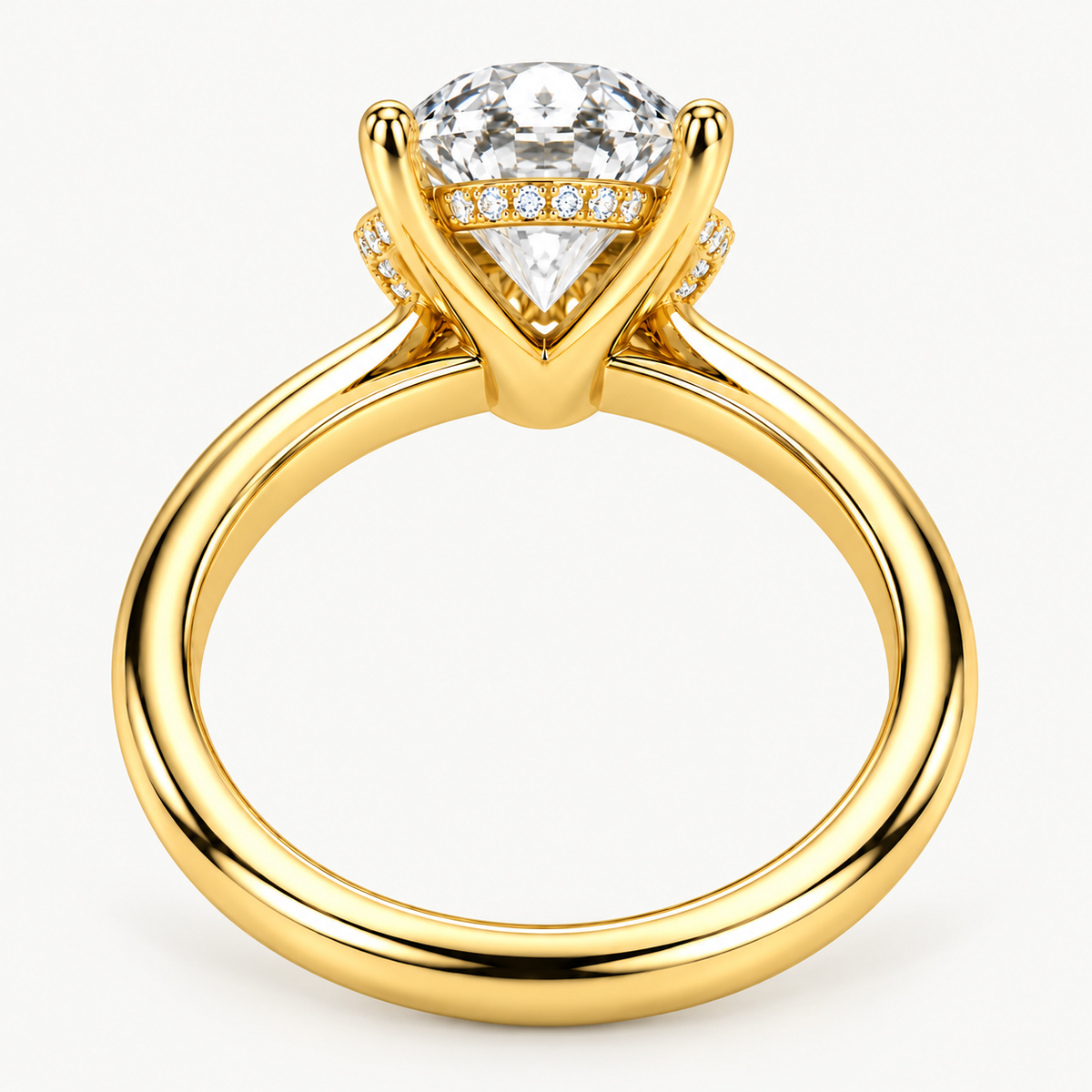 Oval Cut Hidden Halo Lab-Grown Diamond Engagement Ring