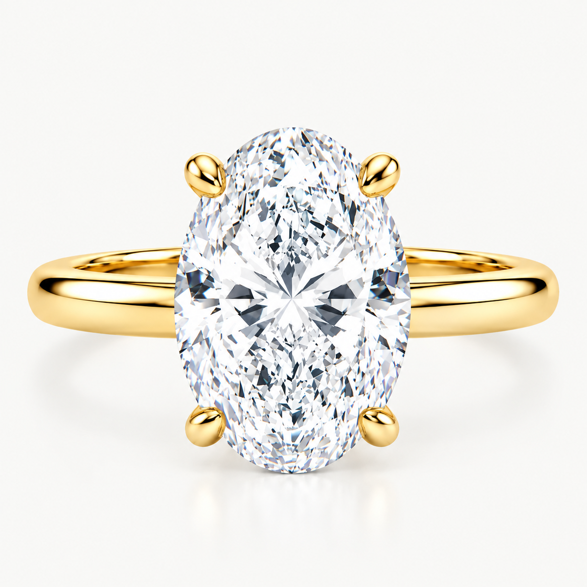 Oval Cut Hidden Halo Lab-Grown Diamond Engagement Ring