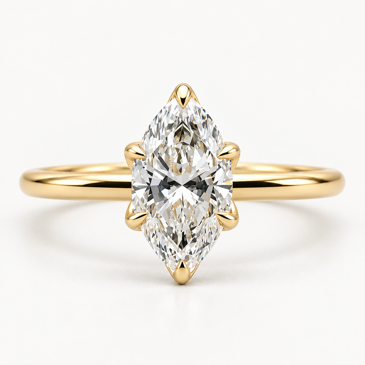 Marquise Cut Lab-Grown Diamond Solitaire Engagement Ring