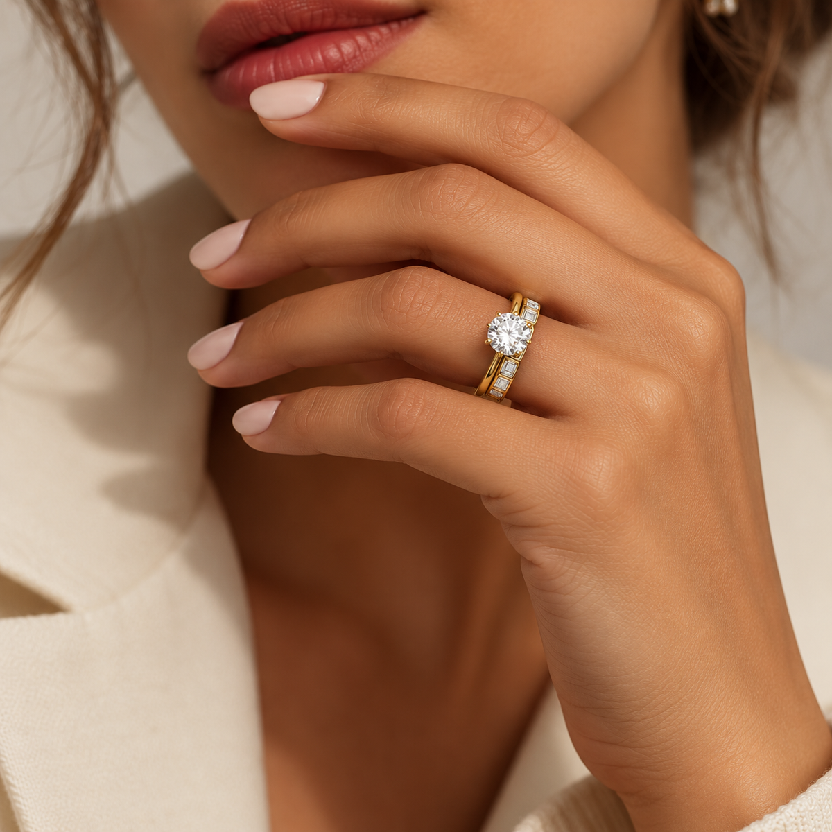 Emerald Cut East-West Bezel Full Eternity Lab-Grown Diamond Band