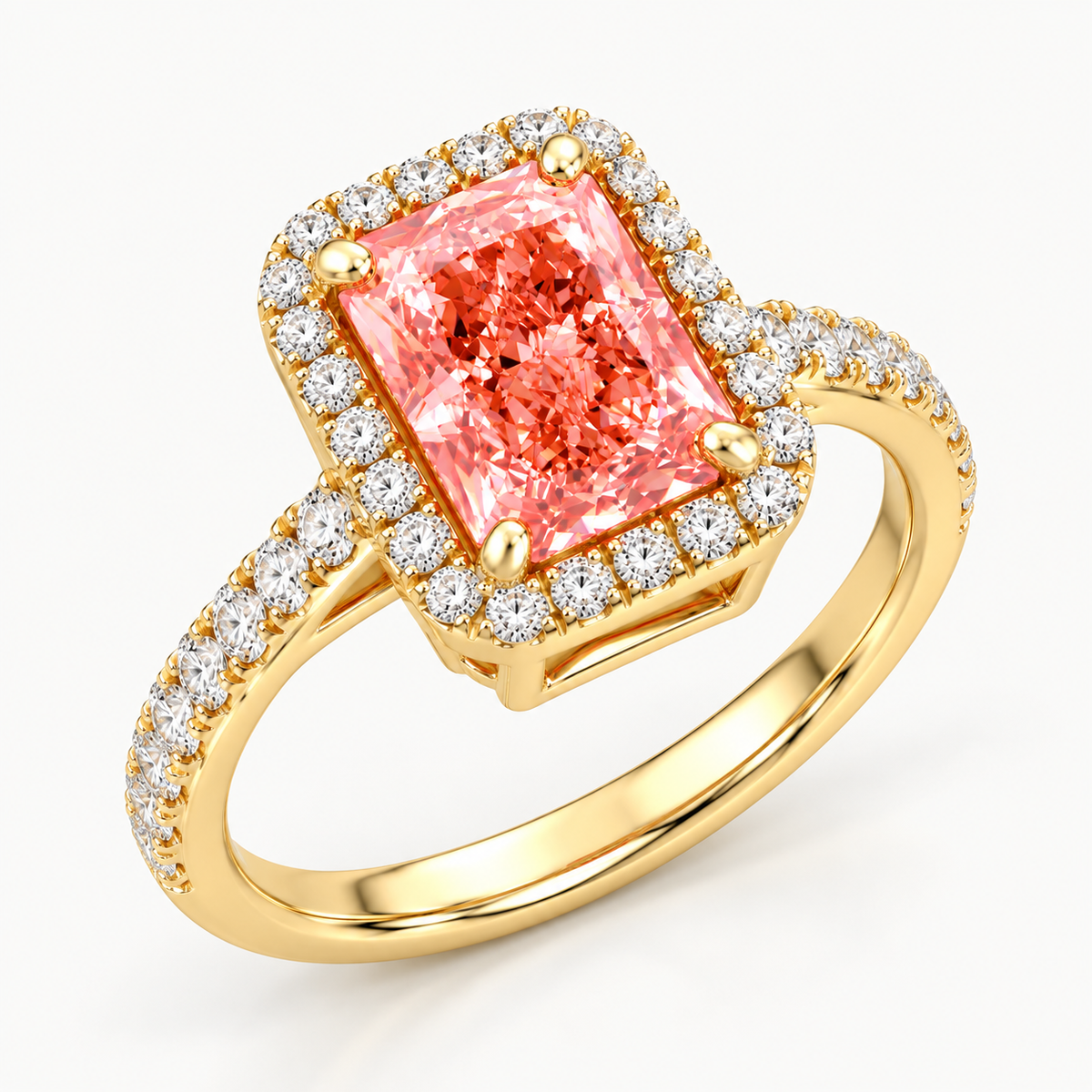 Radiant Halo Pavé Lab-Grown Diamond Engagement Ring