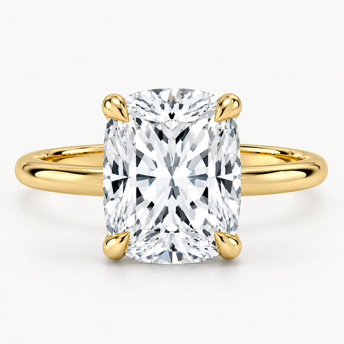 Elongated Cushion Lab-Grown Diamond Solitaire Engagement Ring