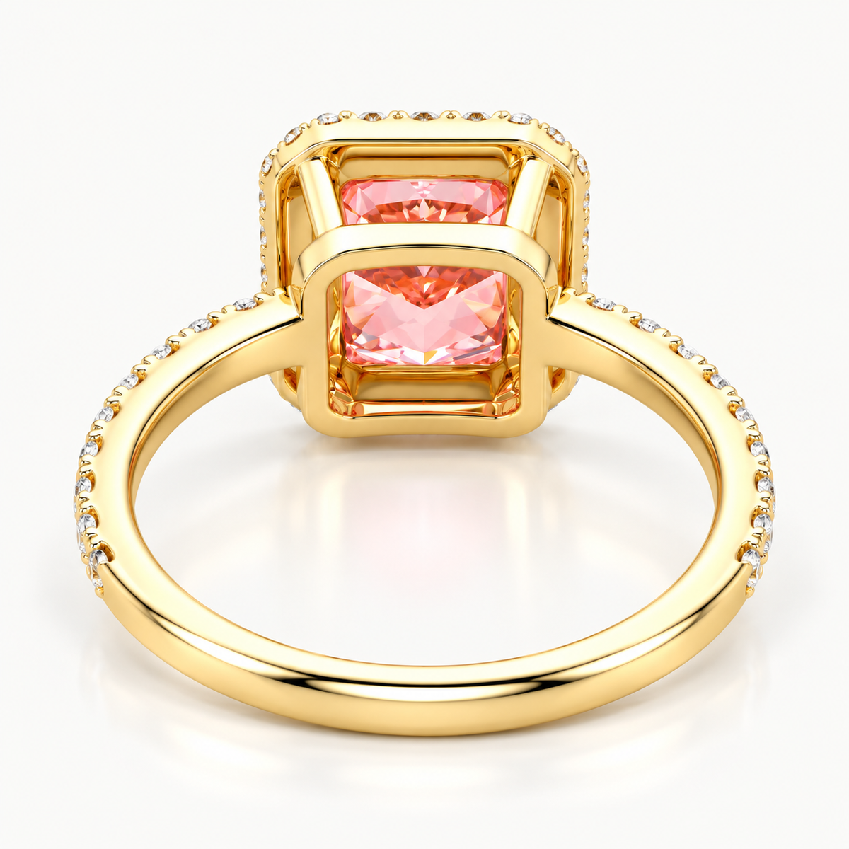 Radiant Halo Pavé Lab-Grown Diamond Engagement Ring