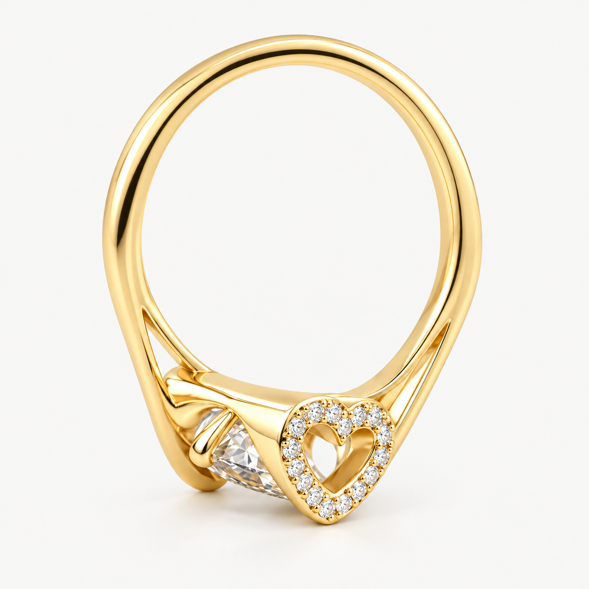 Round Hidden Halo Bypass Lab-Grown Diamond Engagement Ring