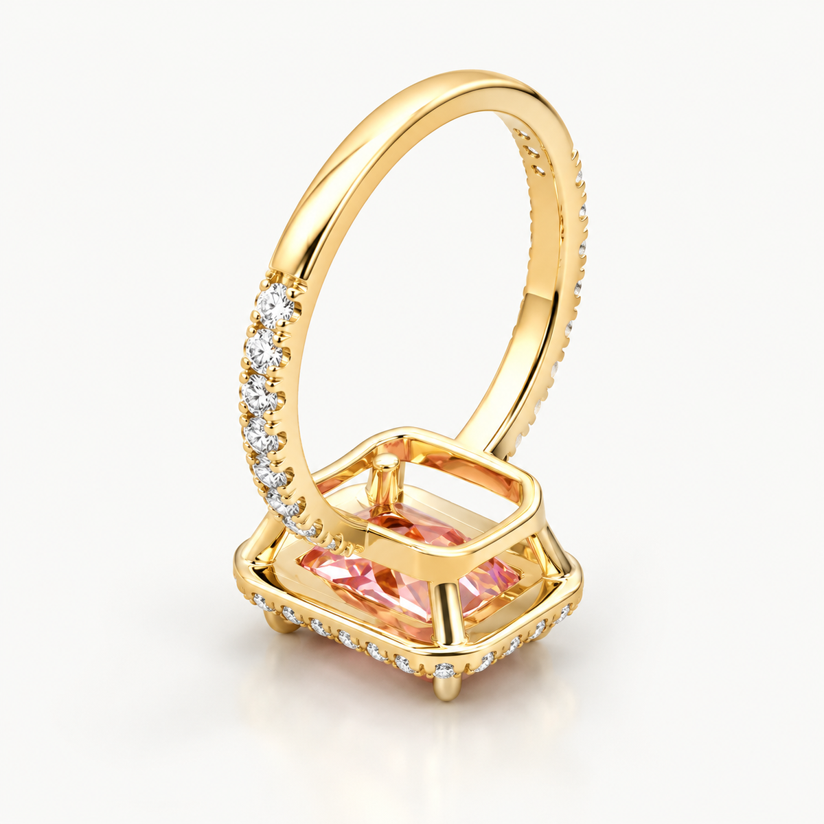 Radiant Halo Pavé Lab-Grown Diamond Engagement Ring