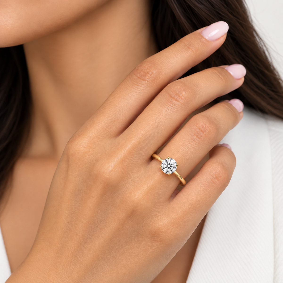 Round Solitaire Lab-Grown Diamond Engagement Ring