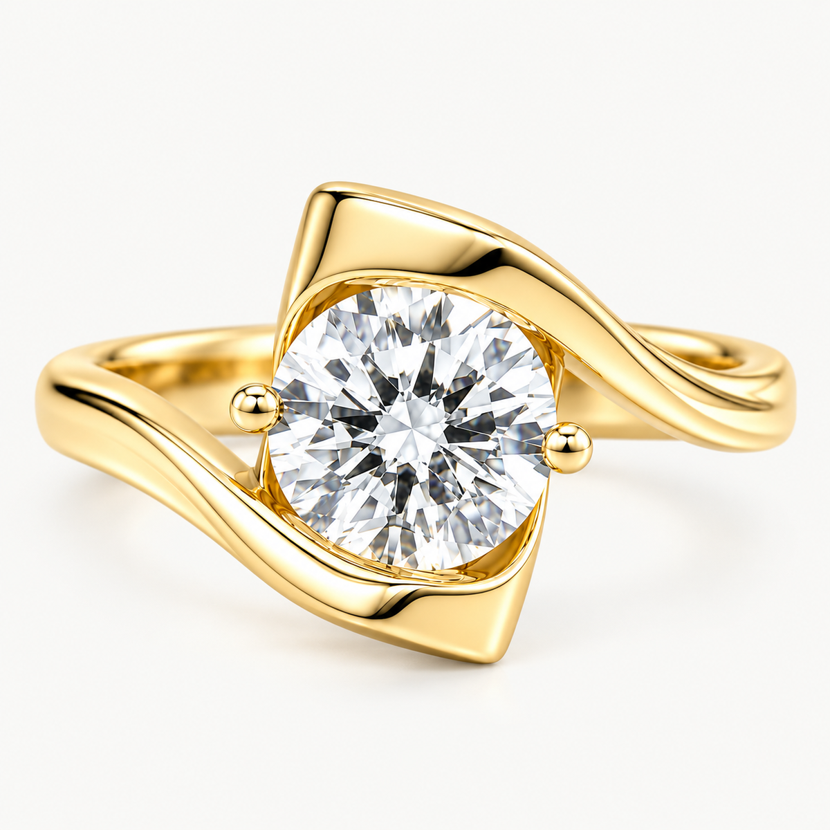 Round Hidden Halo Bypass Lab-Grown Diamond Engagement Ring