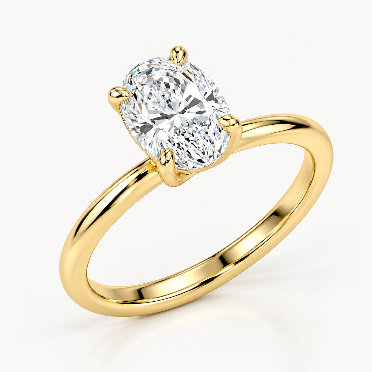 Oval Cut Solitaire Lab-Grown Diamond Engagement Ring