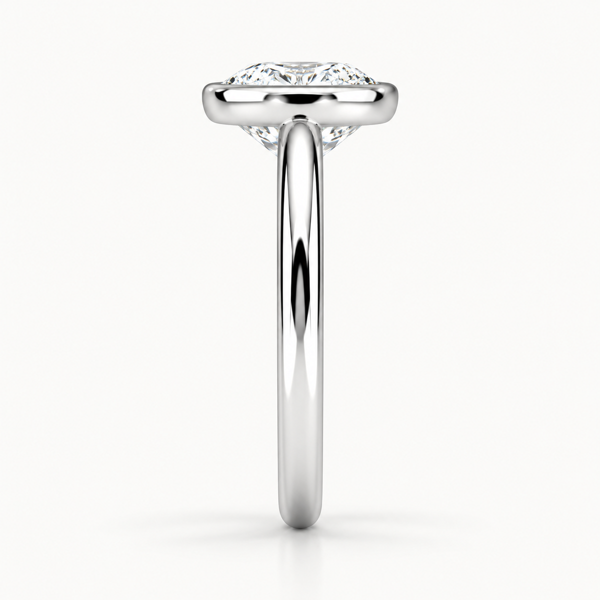 Oval Bezel-Set Lab-Grown Diamond Engagement Ring