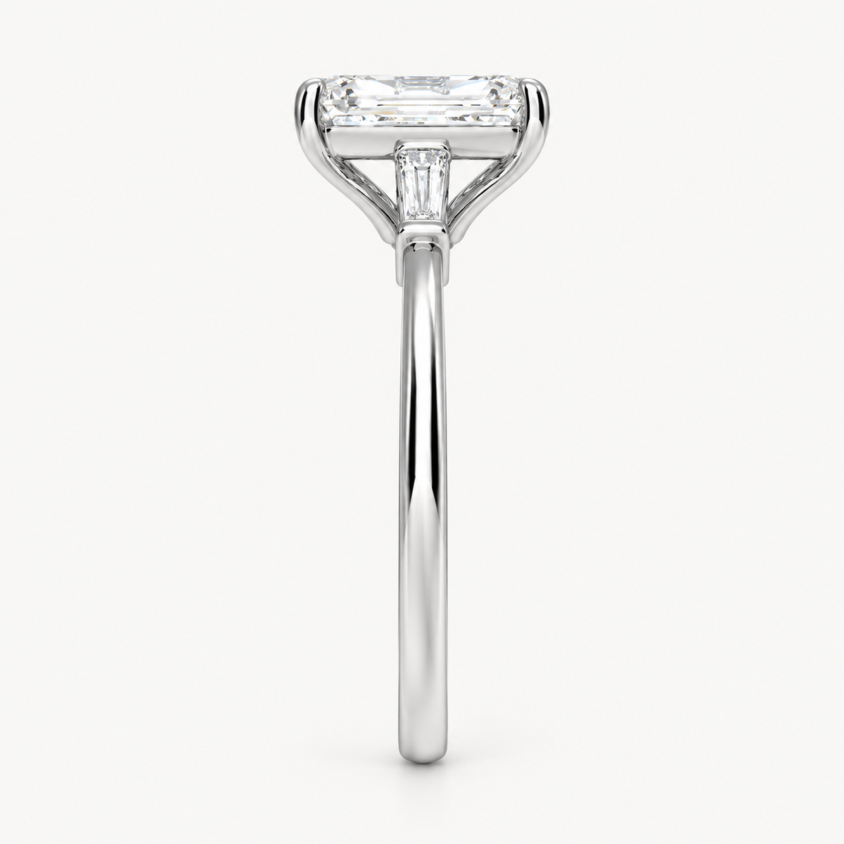 Emerald Cut Three-Stone Lab-Grown Diamond Engagement Ring