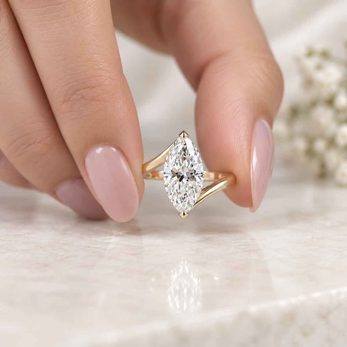 Marquise Bypass Diamond Ring