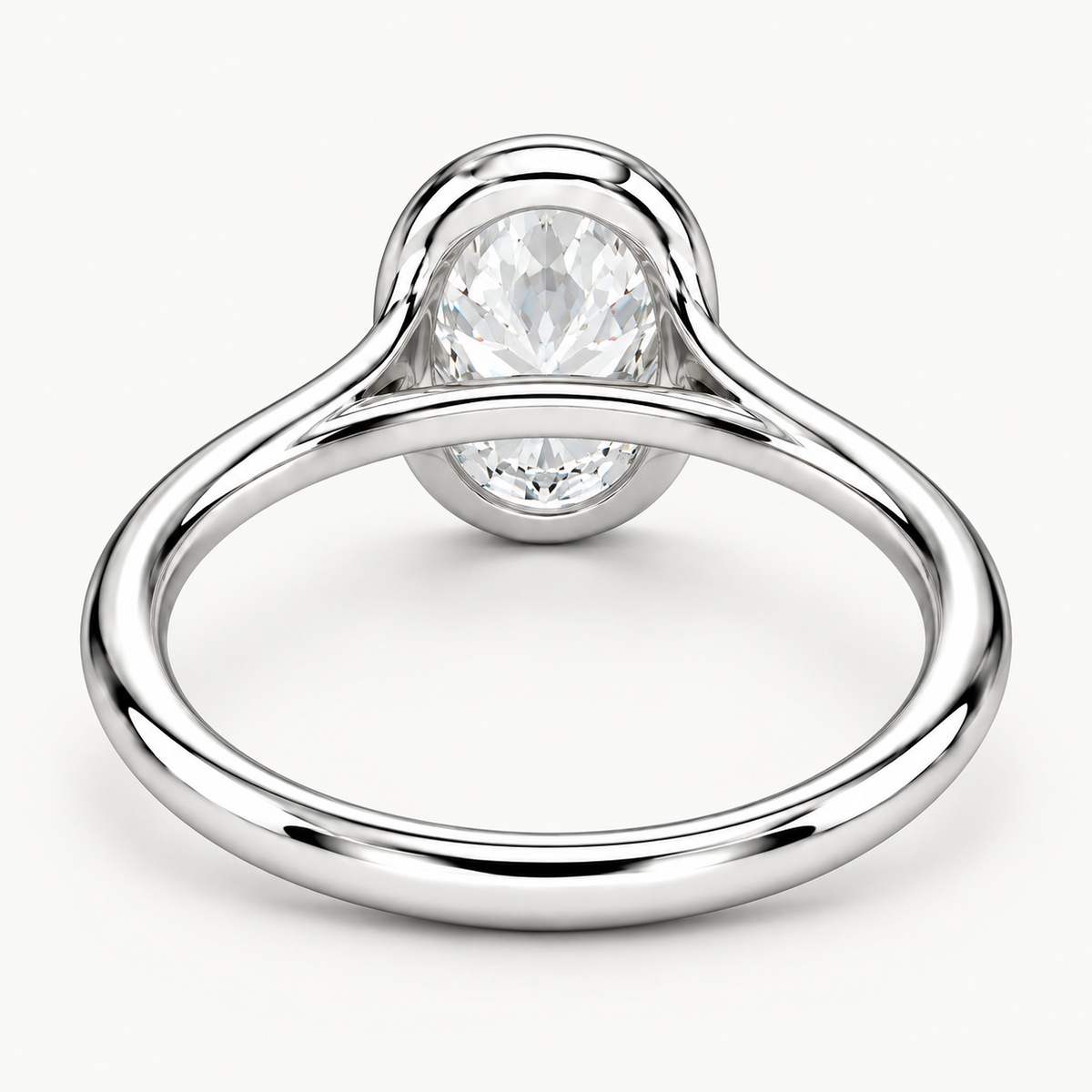 Oval Bezel-Set Lab-Grown Diamond Engagement Ring