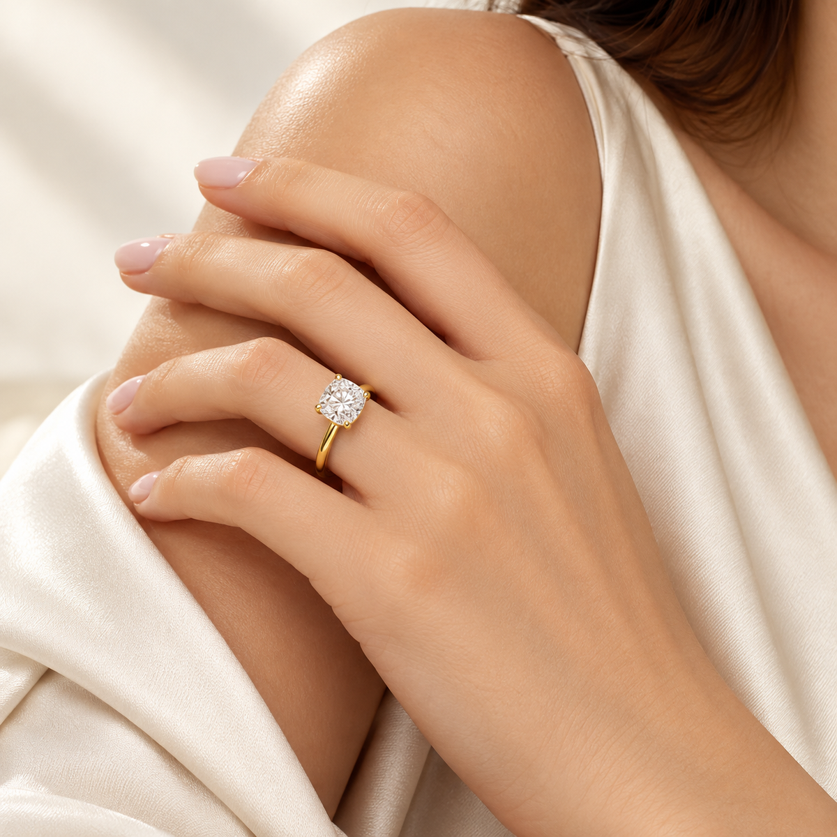 Elongated Cushion Lab-Grown Diamond Solitaire Engagement Ring