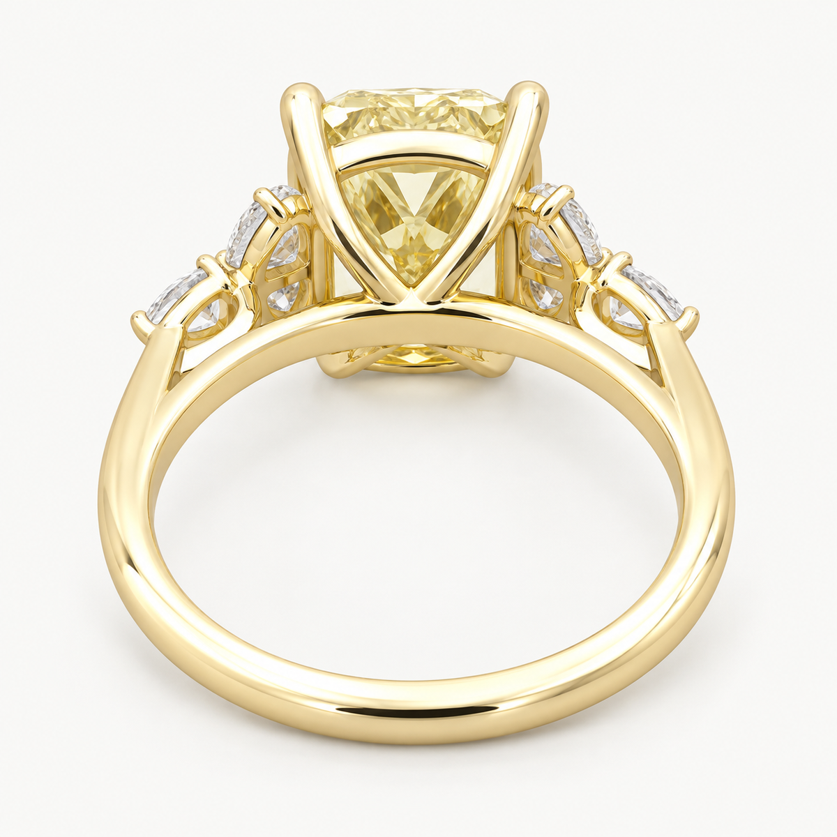 Yellow Cushion Cut Lab-Grown Diamond Engagement Ring