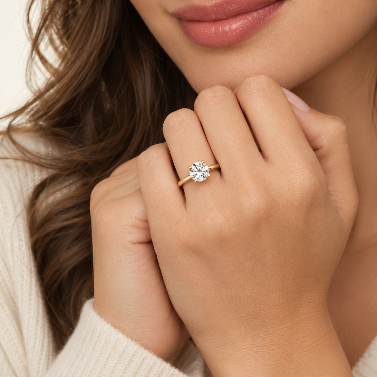 Round Solitaire Lab-Grown Diamond Engagement Ring