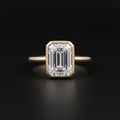 Emerald Cut Bezel Diamond Ring